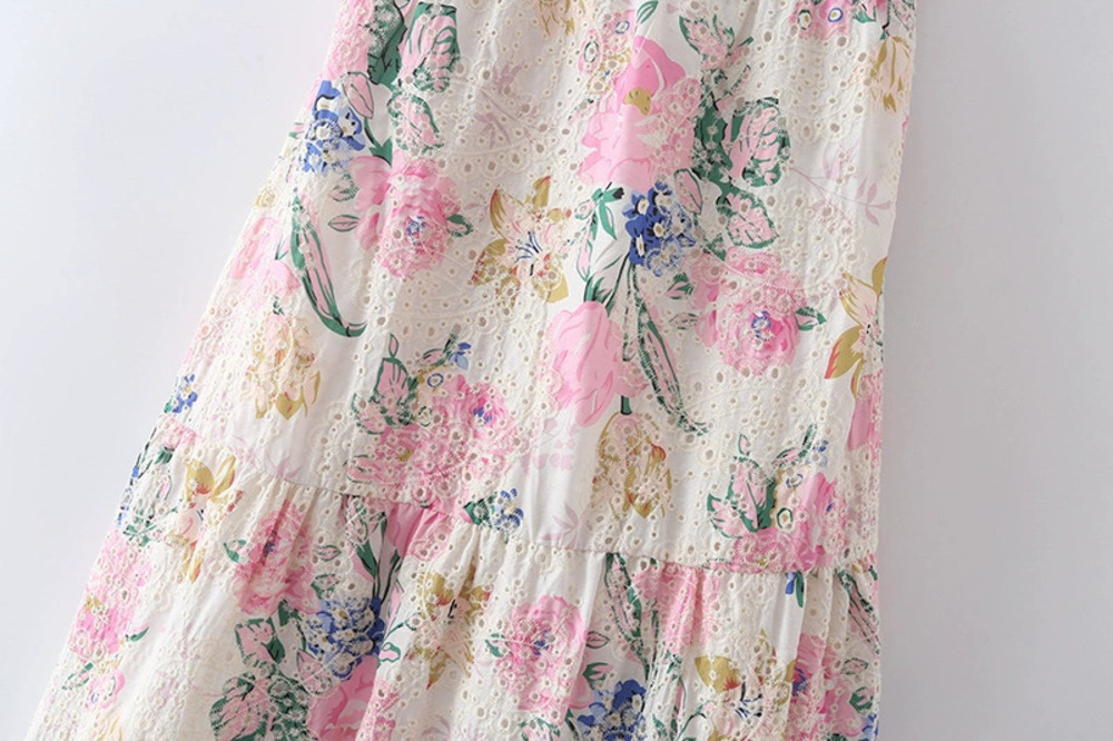 Spring Allover Embroidered Cami Dress